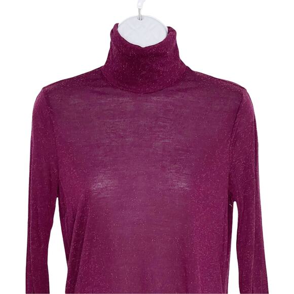 Chaser Turtleneck Slub Knit Lightweight Burgundy - Picture 3 of 6